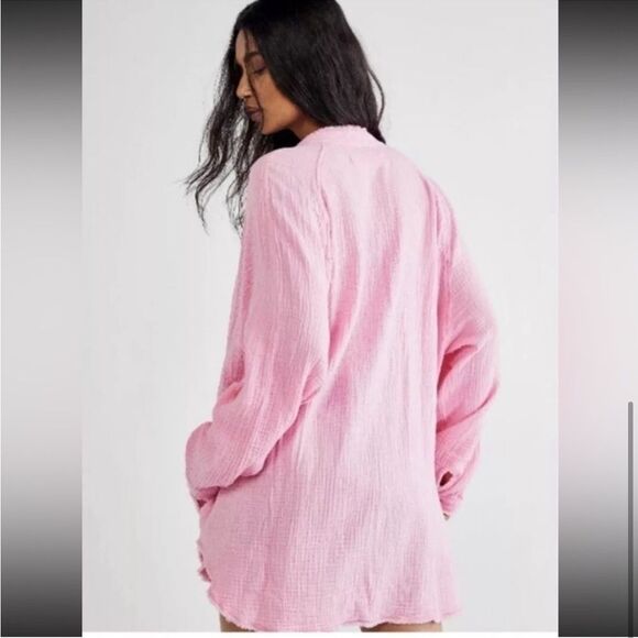 Free People We the Free Size XS Cotton Summer Daydream Button Up Top Boho Beach - Picture 7 of 10